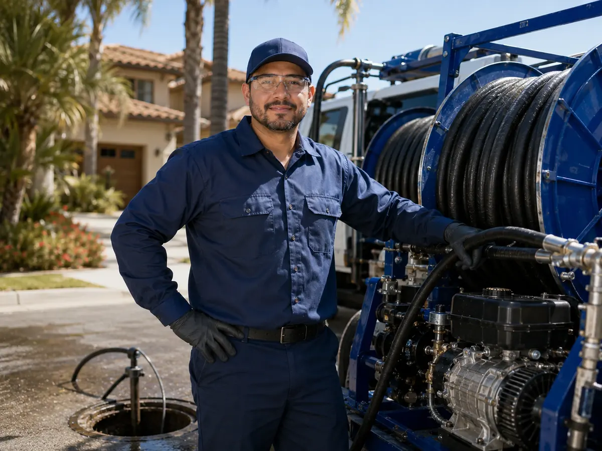 Hydro jet sewer cleaning in Larkspur