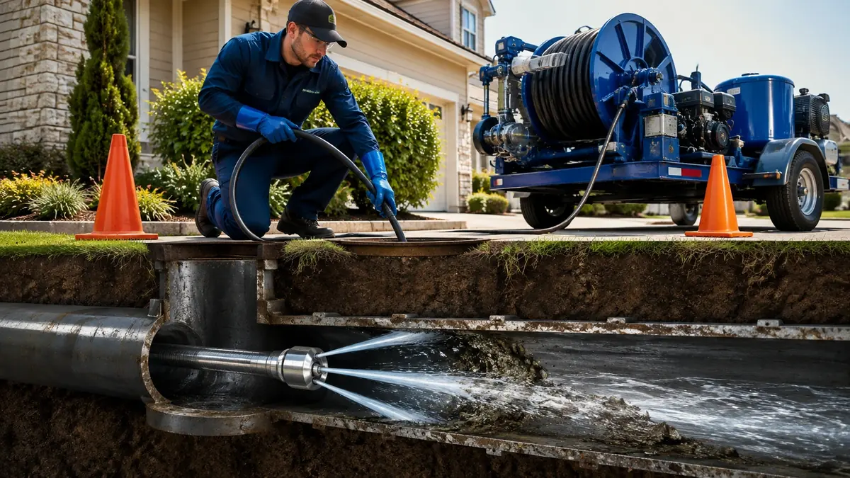 Main Sewer Line Hydro Jet Cleaning in Larkspur