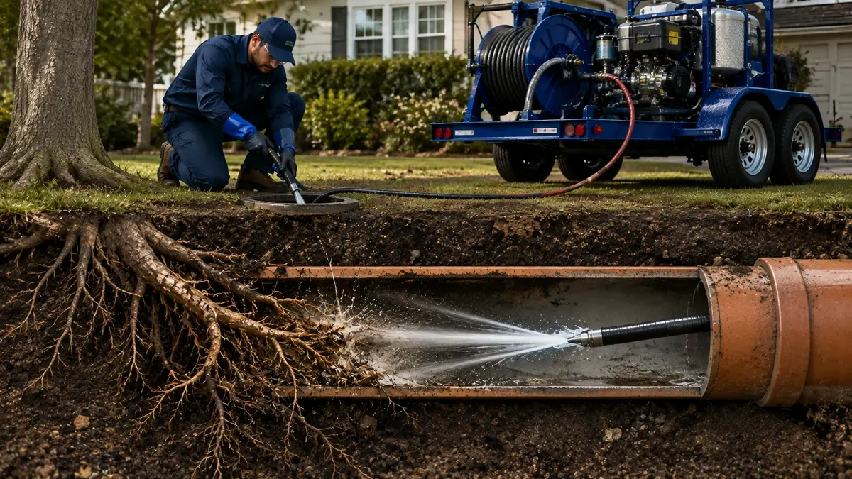 Tree Root Removal with Hydro Jetting in Larkspur